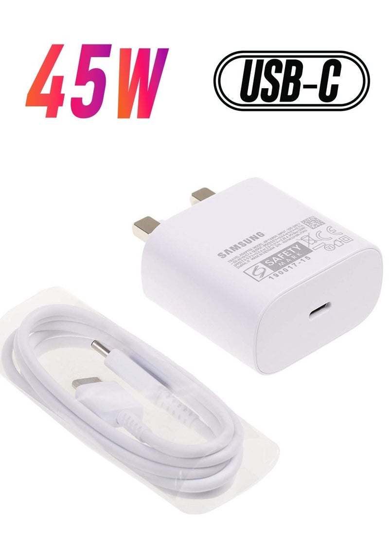 "45W Samsung USB-C Super Fast Charger – Type-C Wall Adapter for Galaxy S22 Ultra/S22+/S21 Ultra/S21 Plus 5G, Note 20 Ultra, S20/S20 Ultra, Tab S8 Ultra/S8+, PPS Fast Charging" - Image 1