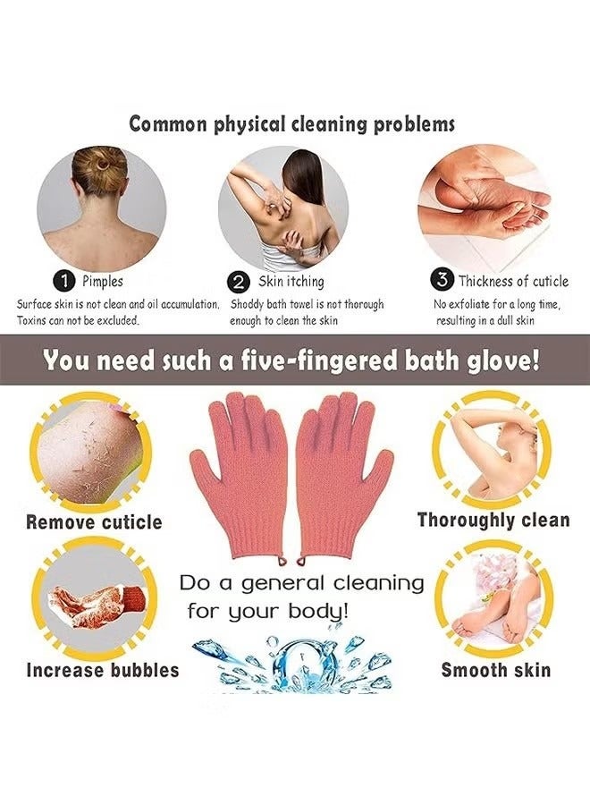 Ocean Exfoliating Gloves, Premium Scrub, Double Sided Bath Gloves, Skin Exfoliator for Body, Spa Massage Dead Skin Cell Remover, Shower Accessories for Women Man  - Image 3