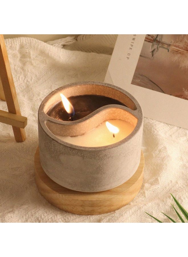 japleed Tai Chi Candle Holder Silicone Mold Yin Yang Candle Vessels Resin Concrete Cement Mold Unique Silicone Resin Jar Box Container Storage Mold DIY Jewelry Trinket Holder Succulent Pot Decoration - Image 3