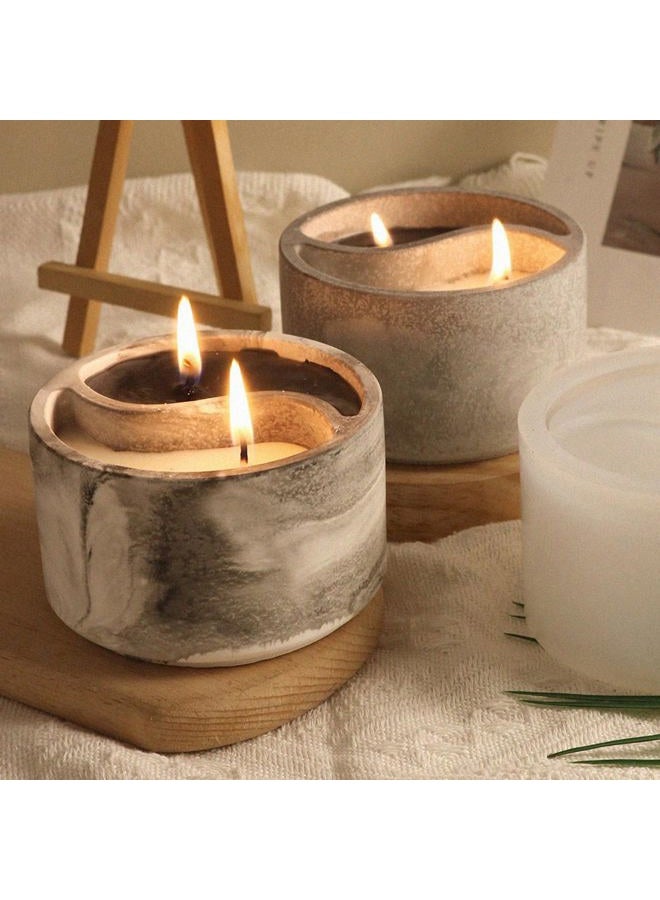 japleed Tai Chi Candle Holder Silicone Mold Yin Yang Candle Vessels Resin Concrete Cement Mold Unique Silicone Resin Jar Box Container Storage Mold DIY Jewelry Trinket Holder Succulent Pot Decoration - Image 5