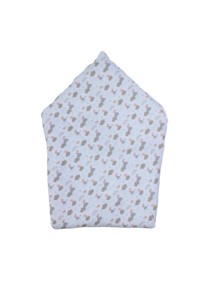 Junior Cotton Baby Blanket – Off White with Birds & Clouds Design - Image 1