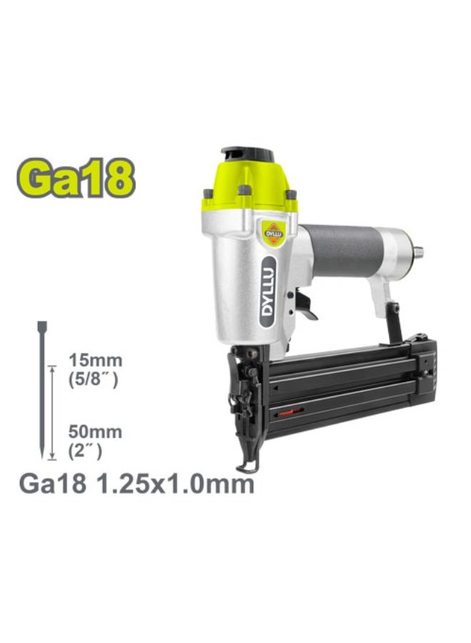 DYLLU GA18 Air Brad Nailer 15-50mm – Adjustable Depth Pneumatic Fastening Tool
