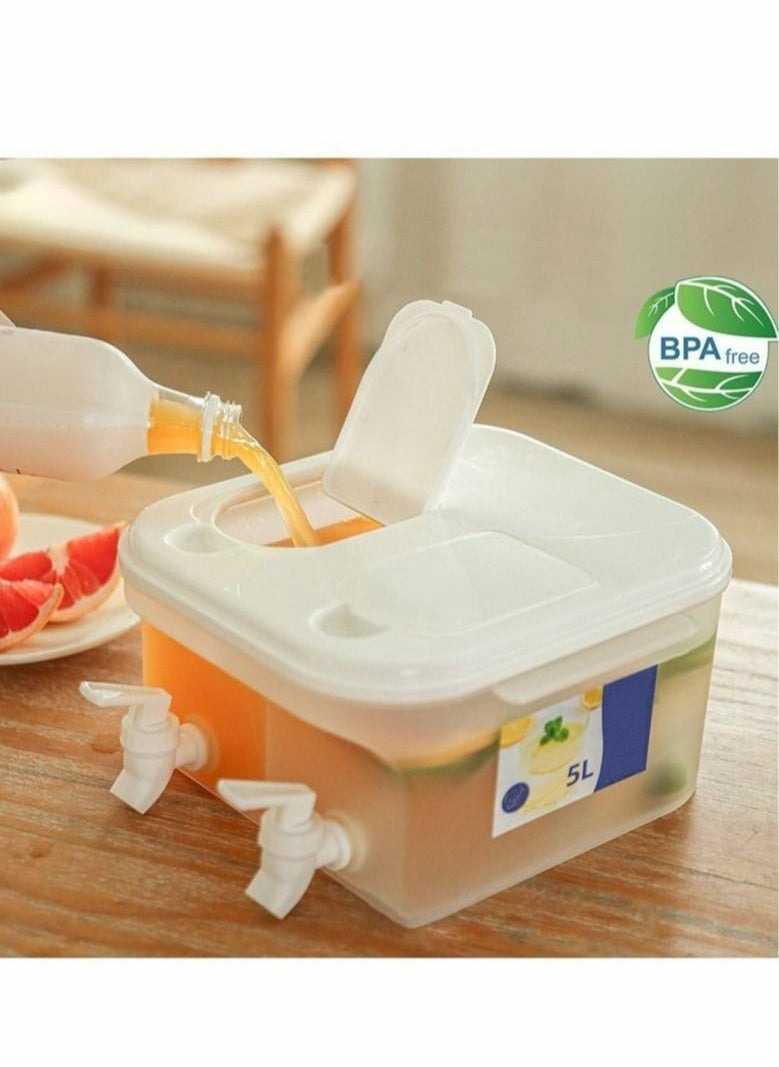 MIXDE - Plastic Drink Dispenser Beverage Dispenser With Spigot 1 Gallon Iced Juice Lemonade Dispenser For Party Daily Use Milk Dispenser For Fridge Gallon Small Water Dispensers - Image 1