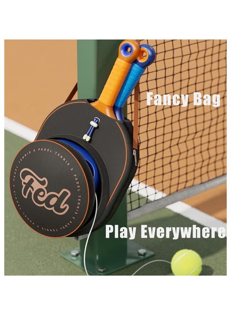 FED Padel Tennis Training Set with Single Racquets and Accessories Auto Rebound Gear Profeesional Tennis Ball Quality Portable Suitable For Self Training Tennis Beginner Practice Play Tennis with Family a - Image 4
