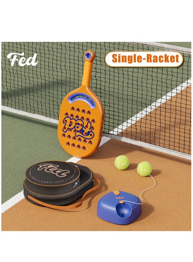 FED Padel Tennis Training Set with Single Racquets and Accessories Auto Rebound Gear Profeesional Tennis Ball Quality Portable Suitable For Self Training Tennis Beginner Practice Play Tennis with Family a - Image 1