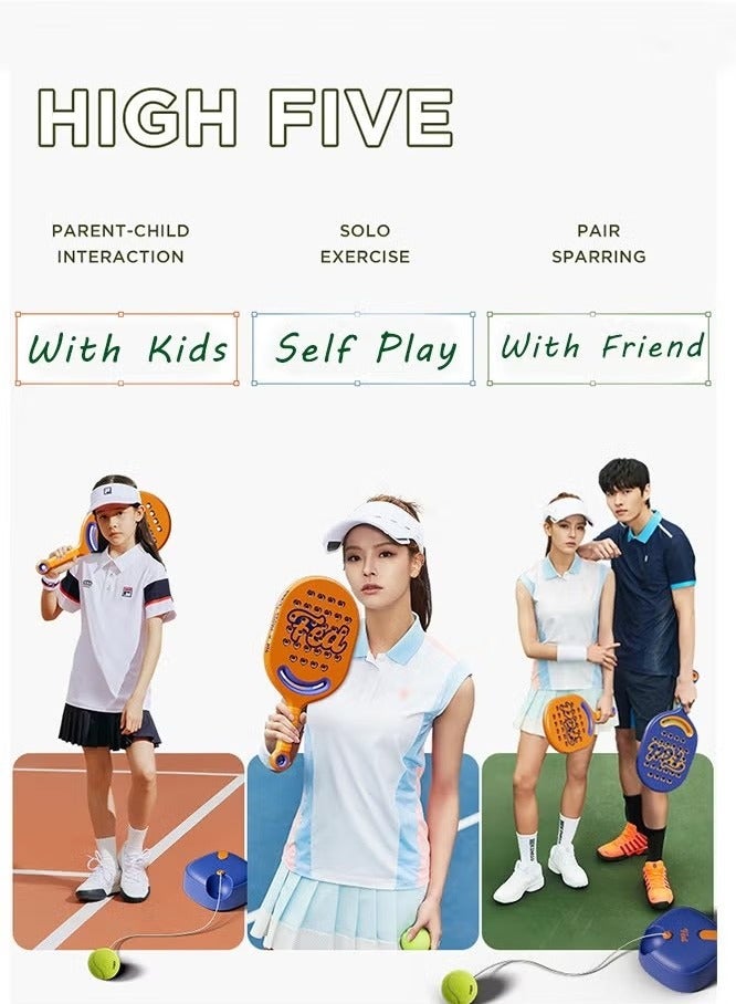 FED Padel Tennis Training Set with Single Racquets and Accessories Auto Rebound Gear Profeesional Tennis Ball Quality Portable Suitable For Self Training Tennis Beginner Practice Play Tennis with Family a - Image 3