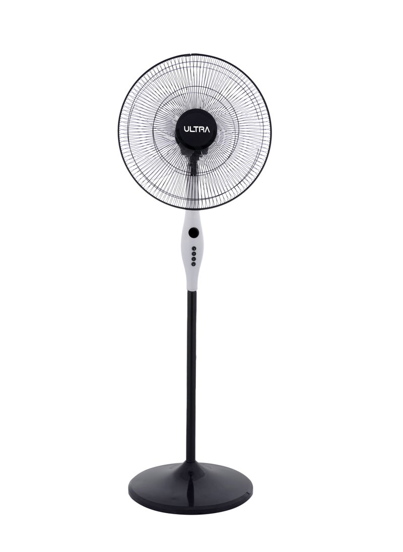 Ultra - ULTRA UFS18E1 Stand Fan, 18 Inch, 5 Blades, 3 Speeds - Black White - Image 1