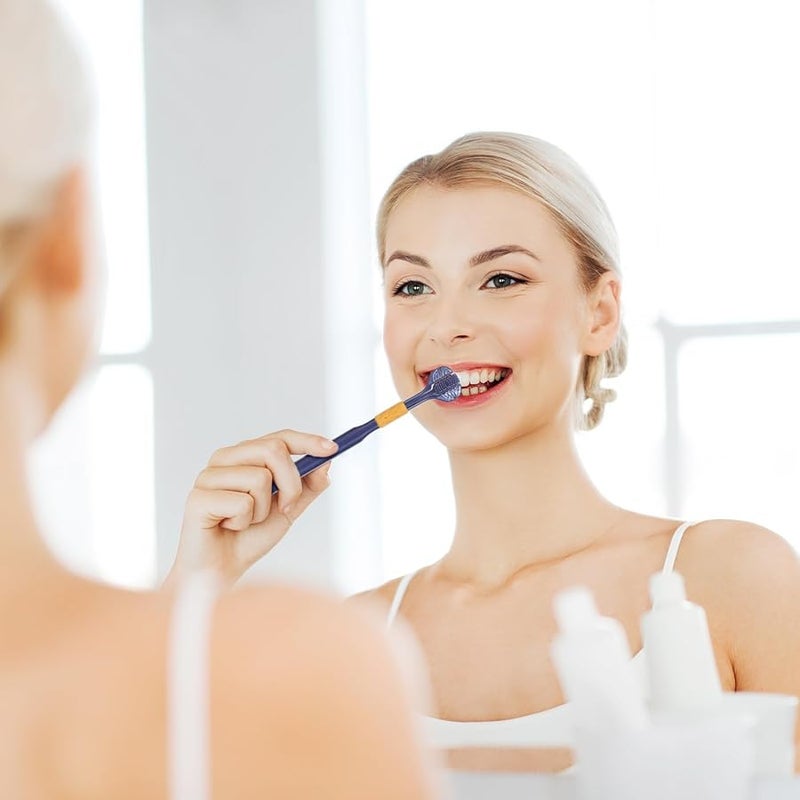 Didiseaon 4 Pcs Soft Bristle Three Sided Toothbrush For Adult Teeth Cleaning 7 28 Inch - Image 3