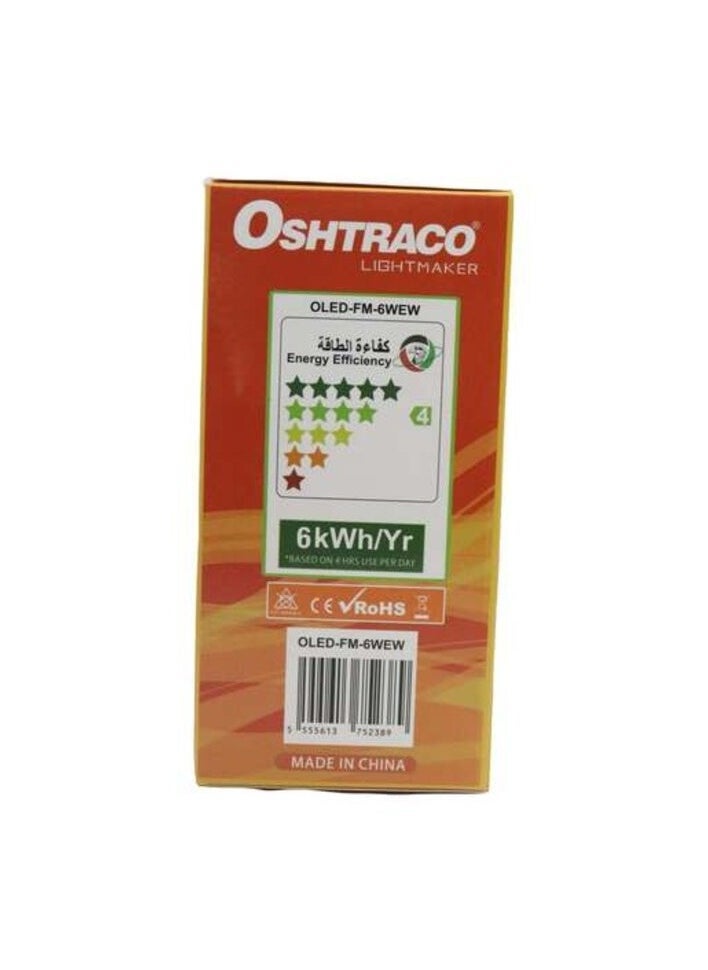 اوشتراكو لمبة LED 6W Filament 3000K من Oshtraco باللون الأبيض الدافئ - Image 2