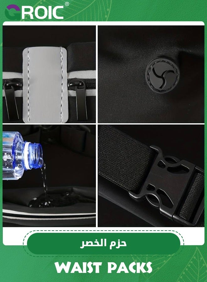 GROIC Water-resistant Running belt for men and women, Running fanny pack, Running phone holder fits most cell phone, Running waist packs, Reflective Phone holder for running, Running bag, Money belt - Image 4