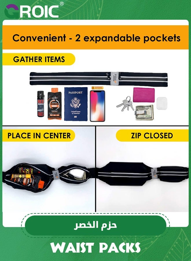 GROIC Water-resistant Running belt for men and women, Running fanny pack, Running phone holder fits most cell phone, Running waist packs, Reflective Phone holder for running, Running bag, Money belt - Image 3
