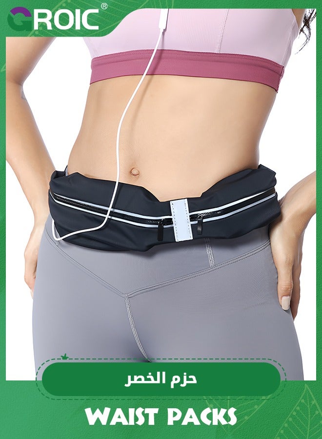 GROIC Water-resistant Running belt for men and women, Running fanny pack, Running phone holder fits most cell phone, Running waist packs, Reflective Phone holder for running, Running bag, Money belt - Image 1