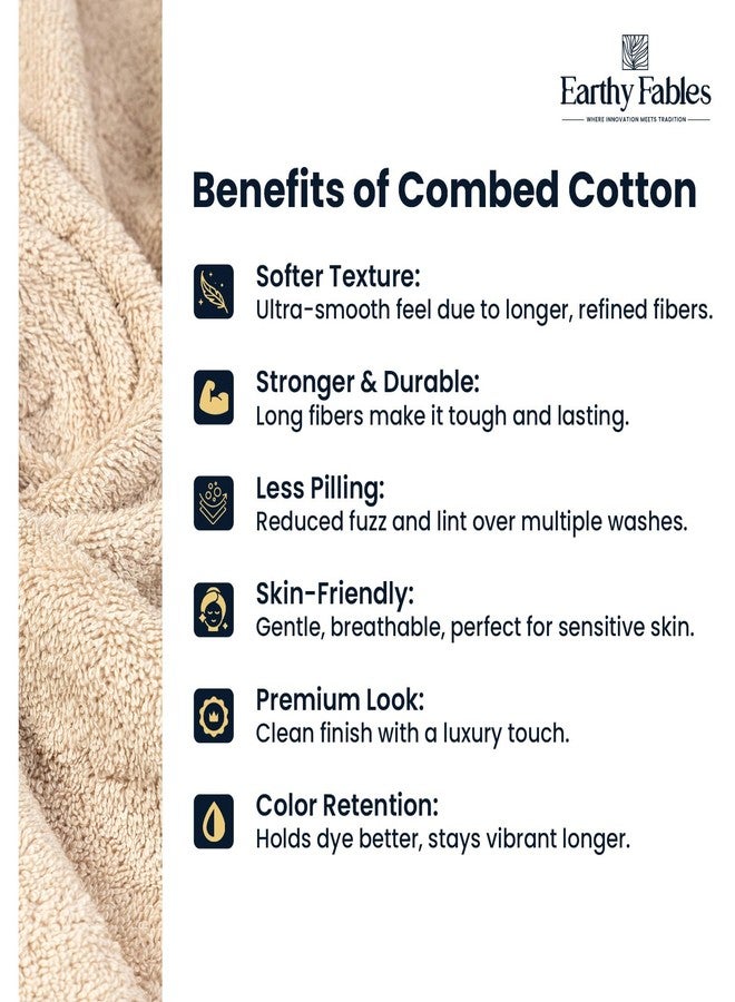 Earthy Fables Premium Face Towels - 100% Combed Cotton, 600 GSM, Ultra Soft, Quick Dry & Highly Absorbent, for Gym, Travel & Acne-Prone Skin, 30x30 cm, Set of 4 (Beige) - Image 5