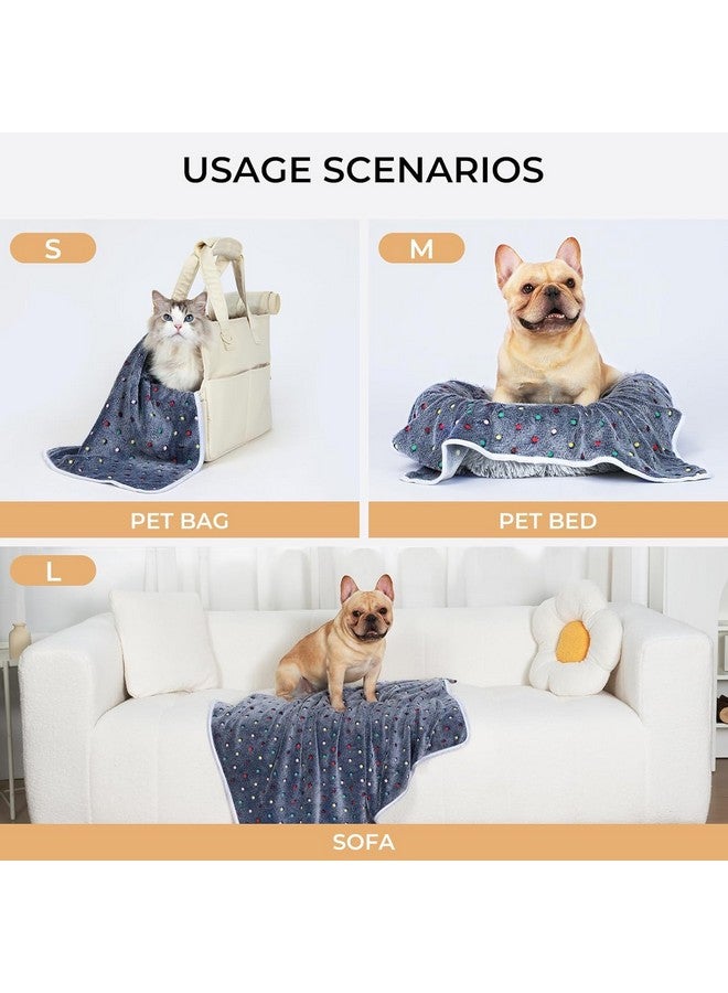 KolorFish Pack Of 3 Blankets Super Soft Cute Dot Pattern Pet Blanket Flannel Throw For Dog Puppy Cat | Large (104X78Cm) Blue - Image 2