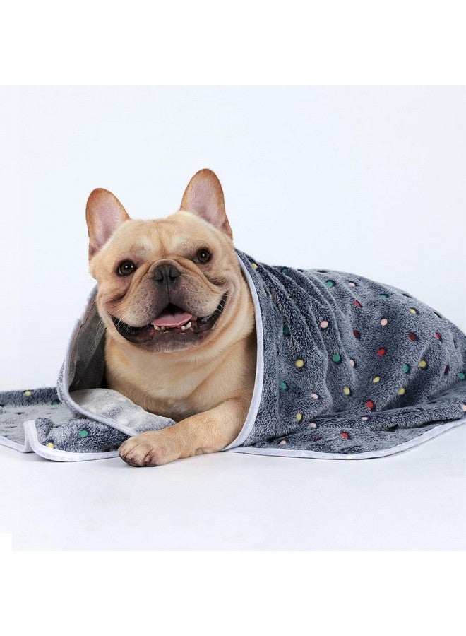 KolorFish Pack Of 3 Blankets Super Soft Cute Dot Pattern Pet Blanket Flannel Throw For Dog Puppy Cat | Large (104X78Cm) Blue - Image 5