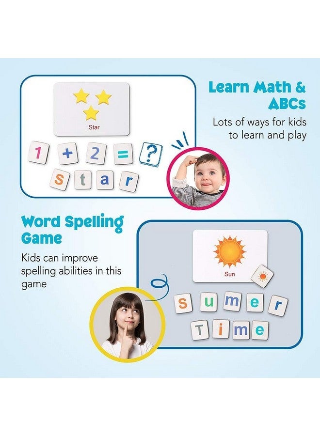 ماما ميا مجموعة ألعاب تعليمية للأطفال من ماما ميا، تحتوي على حروف وأرقام ومغناطيسات ثلاجة، لتعليم الأطفال ما قبل المدرسة التهجئة والعد والحساب، مناسبة للأطفال من عمر 3 إلى 5 سنوات (لعبة تهجئة) - Image 4