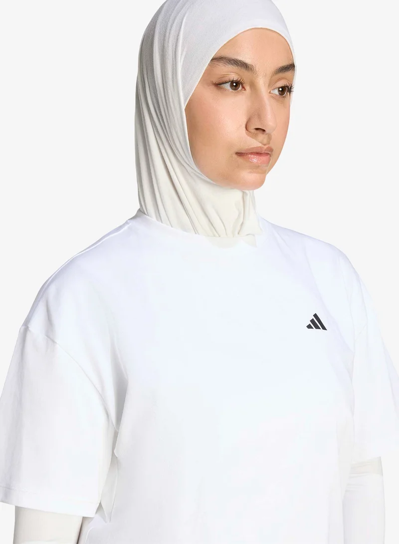Adidas WHITE Primelift Essential Workout Oversized T-Shirt for Women | Best Price UAE