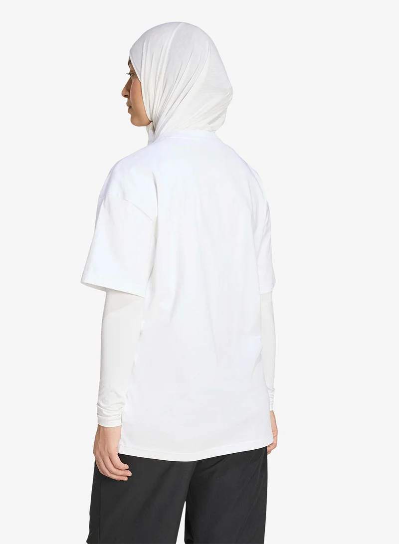 Adidas WHITE Primelift Essential Workout Oversized T-Shirt for Women | Best Price UAE