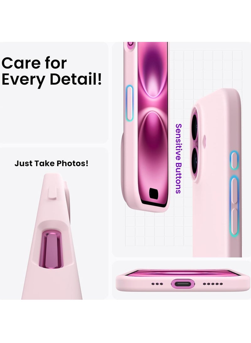 TIGER Case Compatible with iPhone 16 Plus | Liquid Soft Silicone iPhone 16 Plus Cover | Shockproof Gel Rubber Phone Case with Inside Microfiber Lining | Full Body Protection | Anti-Slip | Scratch-Resistant | Wireless Charging Compatible | Ultra-Slim & Lightweight for iPhone 16 Plus 6.7 inch (Pink, iP 16 Plus) - Image 2