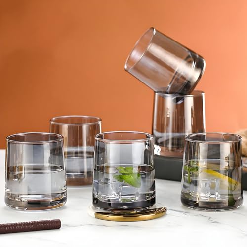 WRINGO Black 250ml Premium Juice Glasses and Transparent Water Glasses Medium Size Tumbler Glasses for Drinking Water and Cocktails, Diamond Design Glass Water Glasses Set of 6 (Diamond, Set of 6) - Image 1