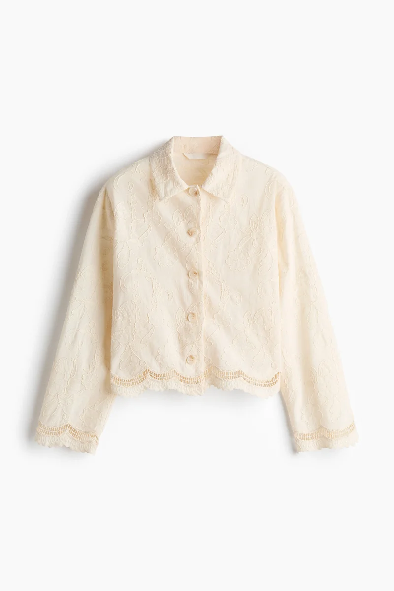 H&M  Embroidered cotton jacket for Women | Best Price UAE