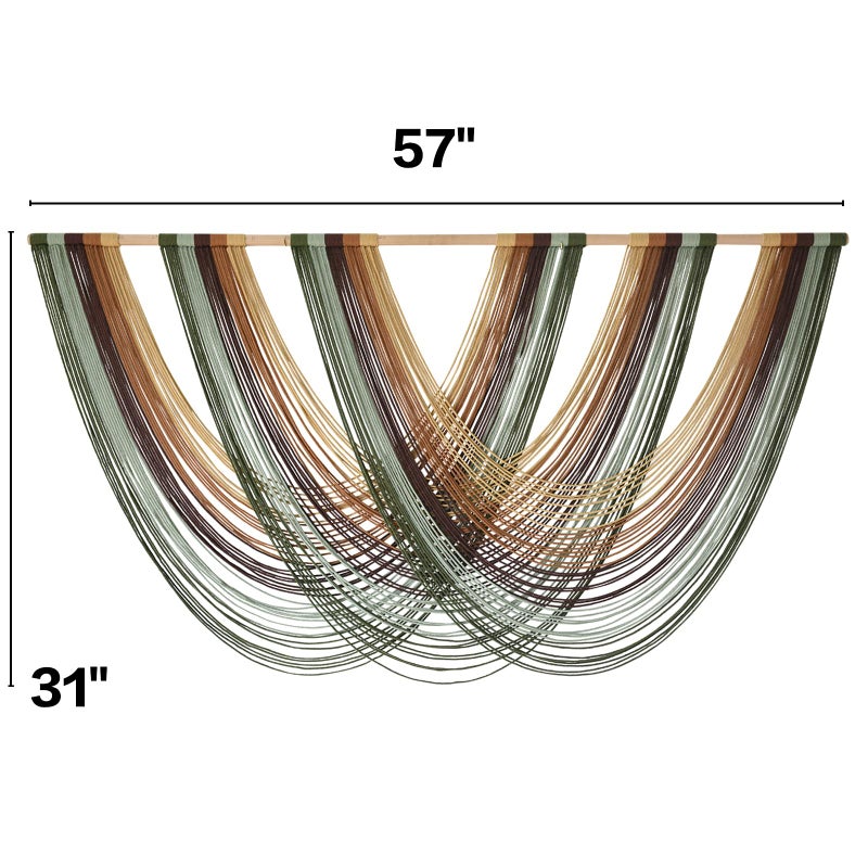 Flber Macrame Wall Hanging Boho Wall Decor Yarn Wall Art Tapestry Bedroom Living Room Nursery Apartment Home Decor 57" W x 31" L - Image 5