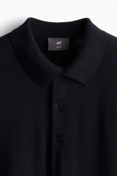 H&M Slim Fit Wool Polo Shirt
