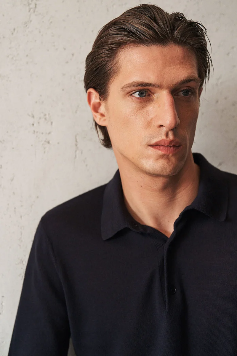 H&M Slim Fit Wool Polo Shirt