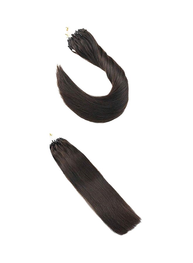 NIBEMINENT Micro Ring Hair Extension Darkest Brown 14inch