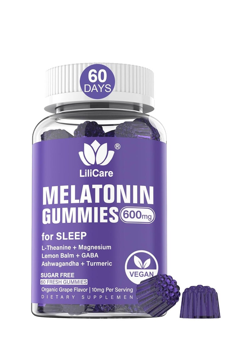 إنفي ديل علكات الميلاتونين ١٠ ملغ ٢٠ ملغ للبالغين، قوة إضافية مع إل-ثيانين، وأشواغاندا، والمغنيسيوم، والكركم، وحمض جاما أمينوبوتيريك، وبلسم الليمون، والبابونج لدعم إيقاع الساعة البيولوجية الصحية، بنكهة العنب النباتية - Image 1