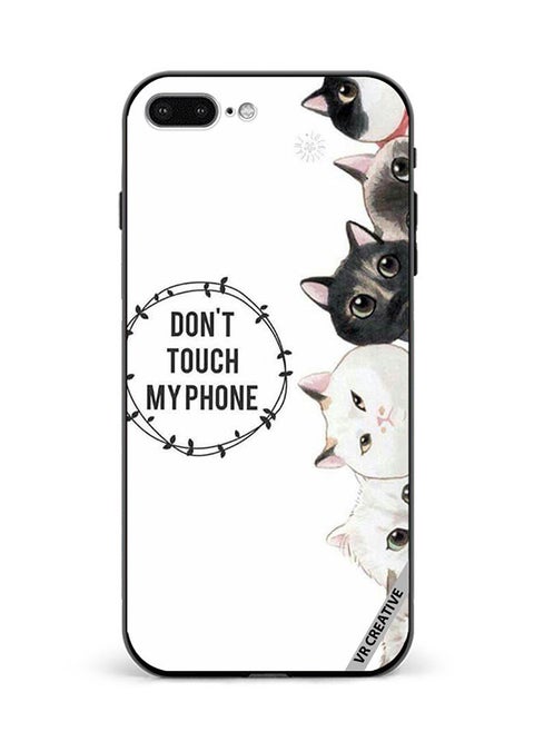 Protective Case Cover For Apple iPhone 7 Plus/8 Plus Cats Don't Touch My Phone Design Multicolour