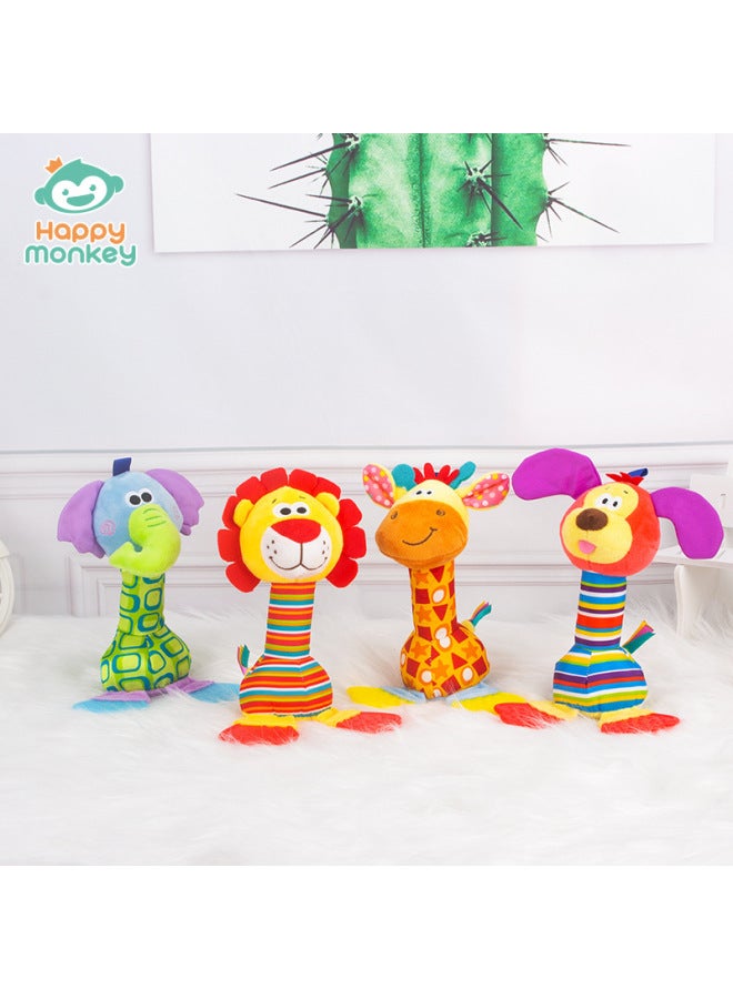Happy Monkey Baby Handheld Cartoon Animal Rattle Teeth Gel Bite To Soothe Baby Toys Cross Border-Color:Hand-held Teetol Rattle Stick-Elephant-Specifications:16.5cm*8cm - Image 2
