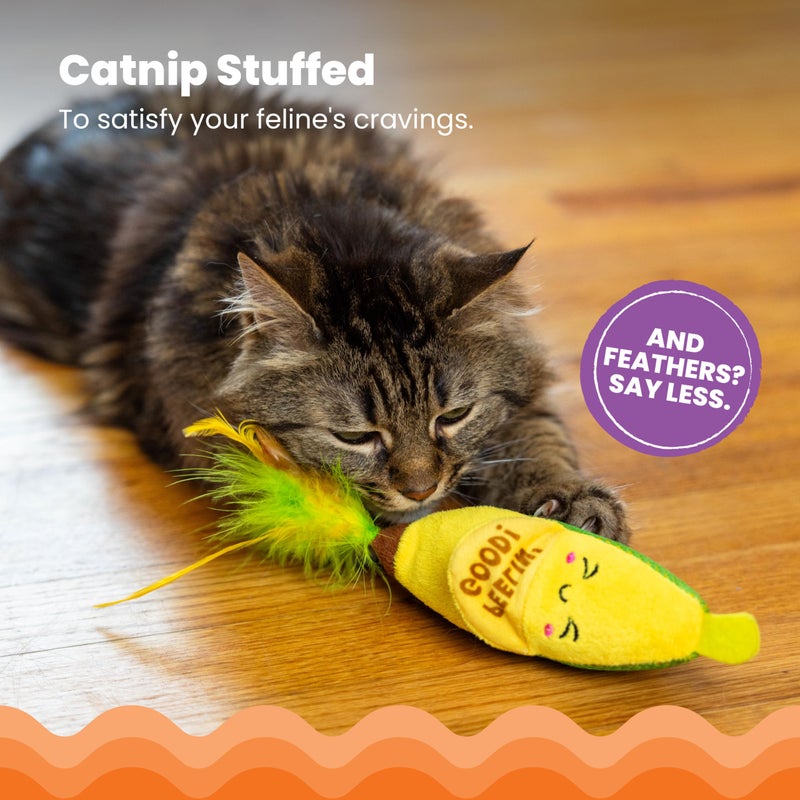 Catstages Peelin' Good Banana Kicker Dental Catnip Toy, Yellow - Image 3