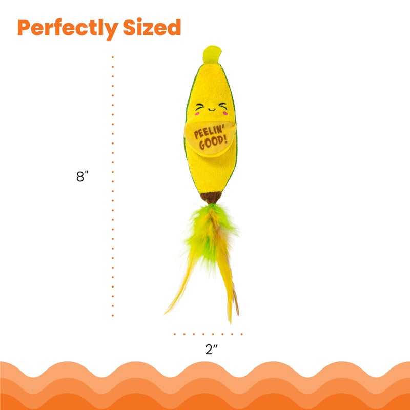 Catstages Peelin' Good Banana Kicker Dental Catnip Toy, Yellow - Image 5