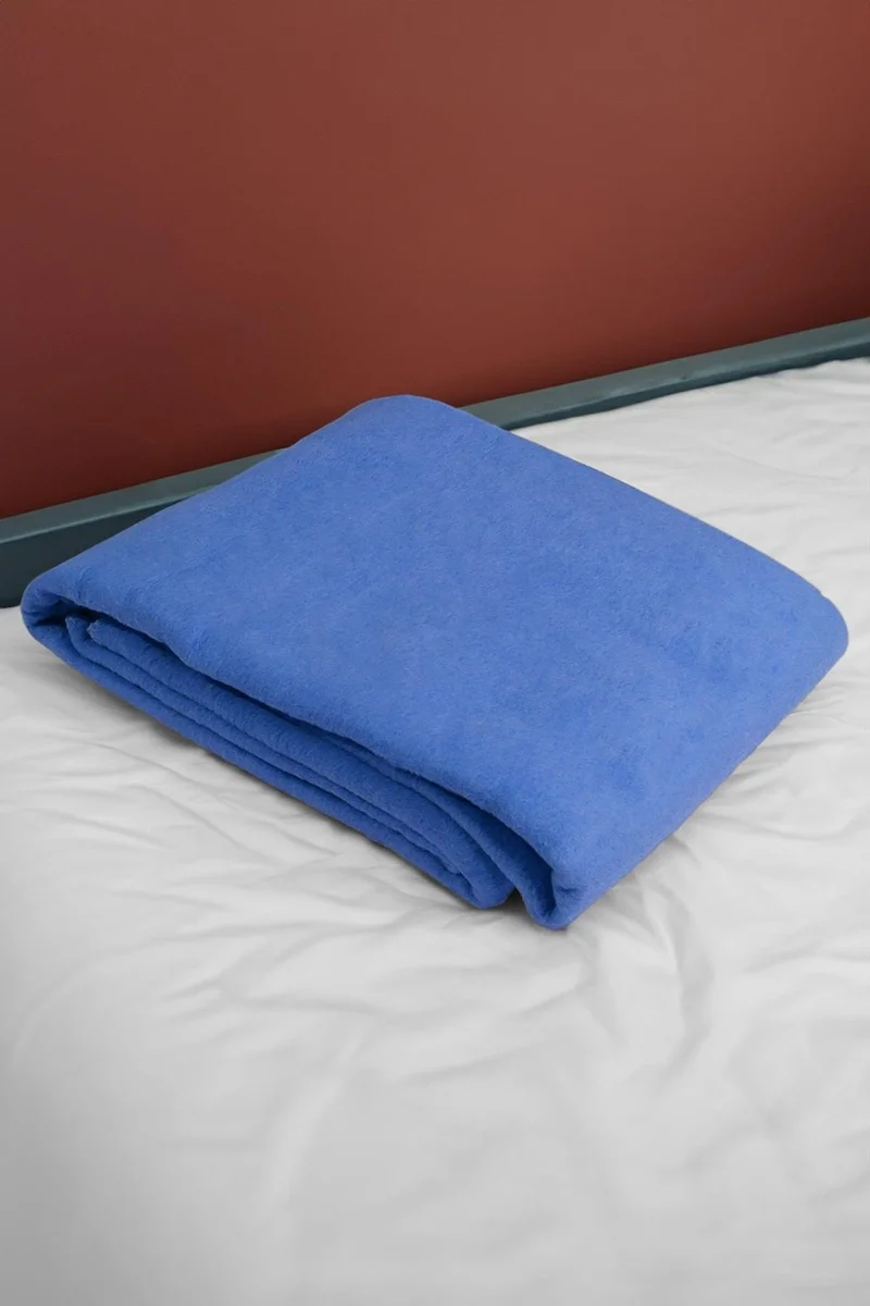 Pikas Yeşilhome Double Cotton Blanket, Double Sided Blanket Navy Blue-Blue