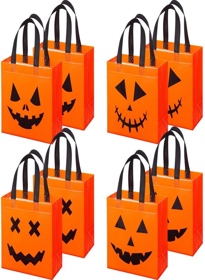 Lincia 24 Pcs Halloween Non Woven Pumpkin Bag 8.6" x 9" Reusable Trick or Treat Gift Candy Goody Tote Bag for Halloween Party Favors - Image 1