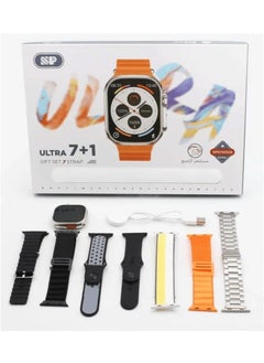 SP Smart Watch Ultra 7+1 AMOLED display With Health Fitness Tracker Sport Watch Supports 49MM-Black  - Image 1