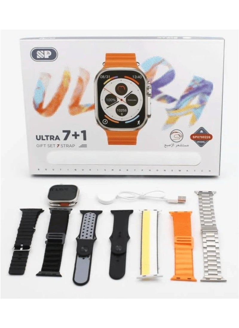 SP Smart Watch Ultra 7+1 AMOLED display With Health Fitness Tracker Sport Watch Supports 49MM-Black  - Image 1
