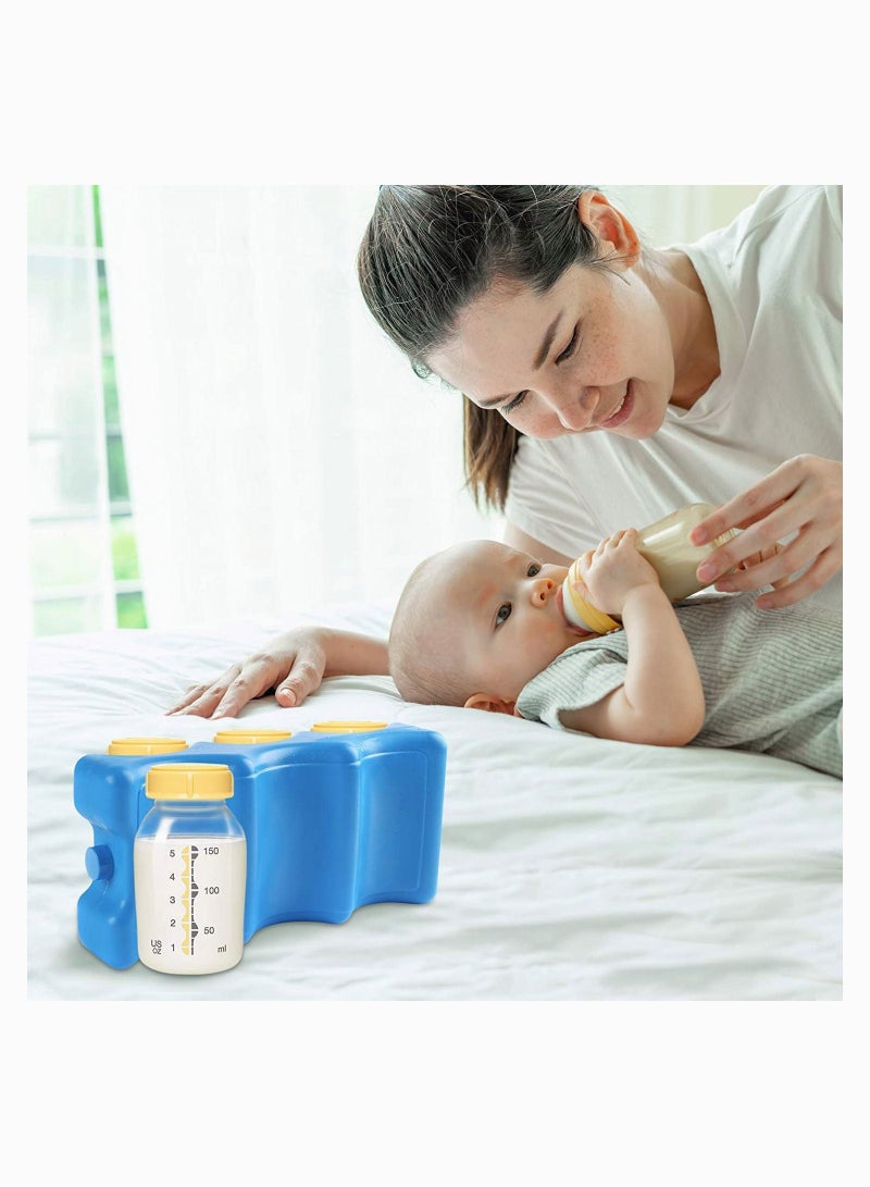 KASTWAVE 2Pcs Breastmilk Storage Bag, SYOSI Ice Pack for Lunch Box Contoured Shape Fits Around Breast Milk Bottles and Keeps Your Breast Milk Fresh - Image 4