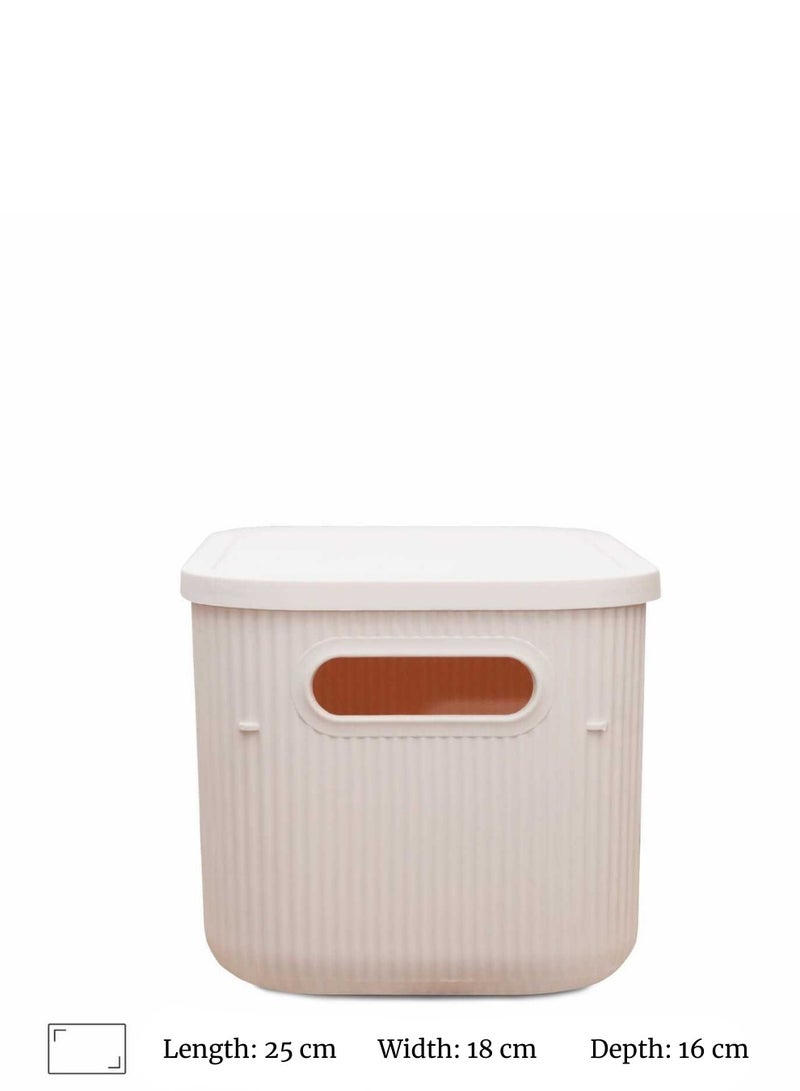 Soft Cream-Colored Multi-Purpose Organizer Box (6.2L) - Image 1