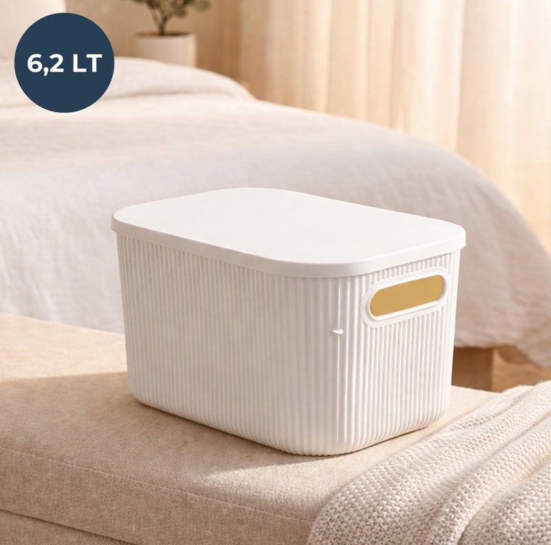 Cream Organizer Box (6.2L) – Multi-Purpose Storage Container for Clothes, Toys, Kitchen & Home Organization - Image 1
