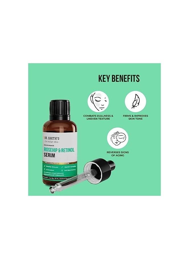 Dr. Sheth's - Dr. Sheth’s Rosehip & Retinol Serum with Rosehip Oil Extract and 0.3% Retinol - Image 1
