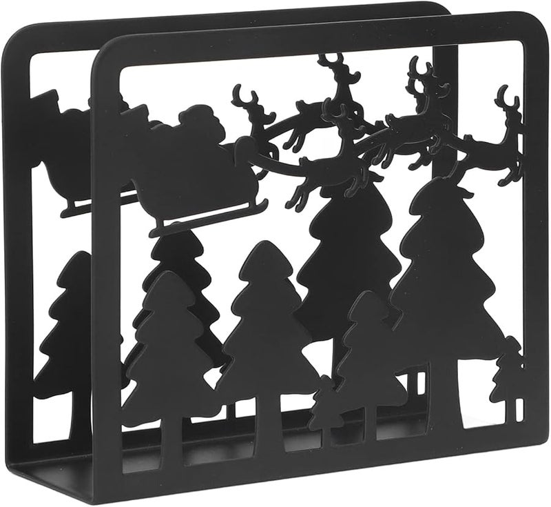 حلقات مناديل عيد الميلاد من الإلك مصممة من الفولاذ المقاوم للصدأ بتصميم سميك للمطبخ والطاولة - Image 3