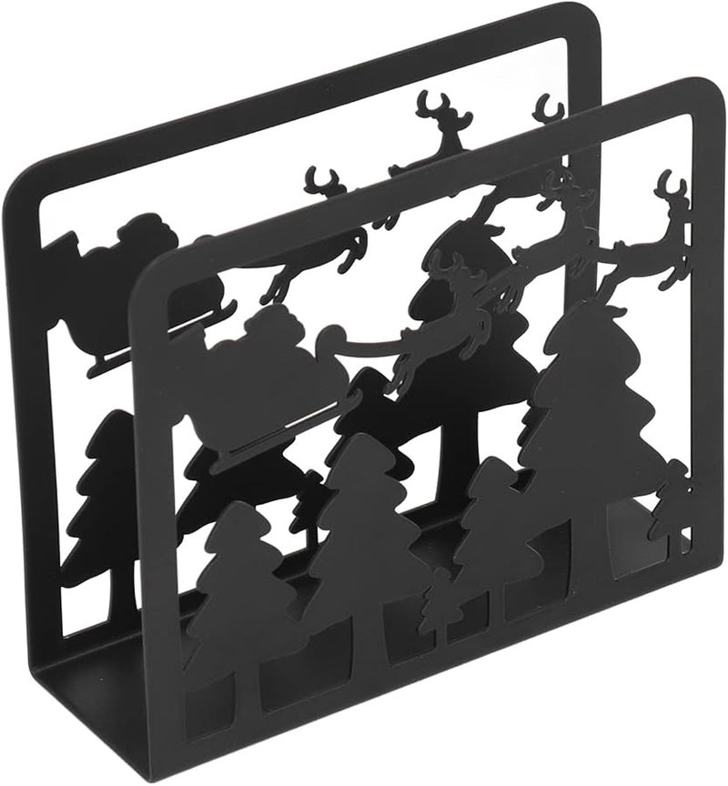 حلقات مناديل عيد الميلاد من الإلك مصممة من الفولاذ المقاوم للصدأ بتصميم سميك للمطبخ والطاولة - Image 5