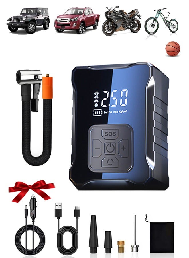 SUITU Digital Car Tyre Inflator Air Compressor, Portable Tyre Inflator with Auto Stop and LED Light 12V Fast Portable Air Pump 150PSI Strong Cordless Air Pump Trucks - Image 1