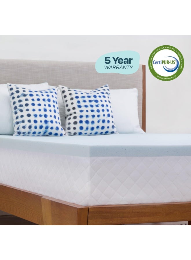 2 Inch Gel Infused Memory Foam Mattress Topper Cooling Mattress Pad Ventilated And Breathable Certipur Certified King