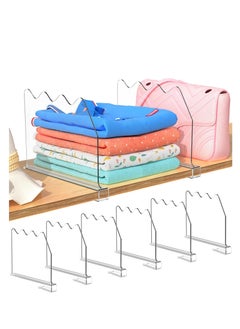 Excefore Shelf Dividers for Closets, 6 Pcs Clear Acrylic Shelf Divider, Adjustable Clear Shelf Separators, for Wood Shelves and Clothes Organizer/Purses Separators, for Closet, Bedroom, Kitchen and Office  - Image 1