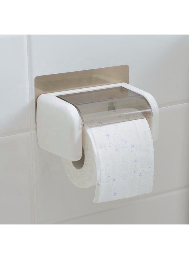 Toilet Paper Holder Adhesive Roll Dispenser with Phone Shelf – Wall Mounted, No Drilling Installation - Image 2