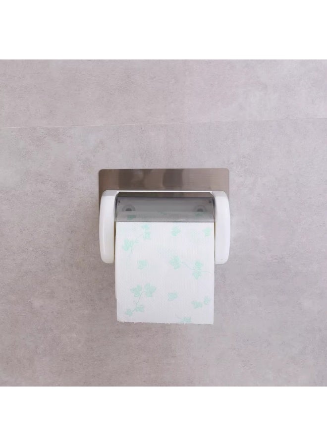 Toilet Paper Holder Adhesive Roll Dispenser with Phone Shelf – Wall Mounted, No Drilling Installation - Image 4