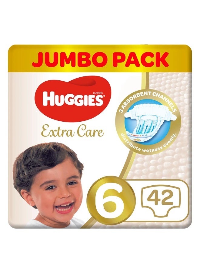 HUGGIES Extra Care Baby Diapers, Size 6, 15+Kg, Pack of 42’s